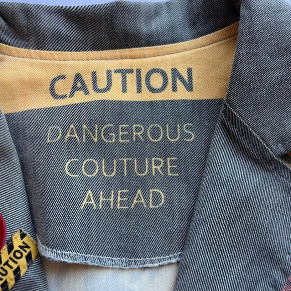 RAW WOMEN'S CUSTOM GRUNGE PATWORK GRAPHIC SLIM FIT JAKET - S - Picture 4 of 11